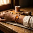 Janets Sphere Orange Copper Bracelet