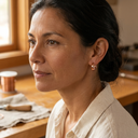 Janets Linnet Copper Hoop Earrings